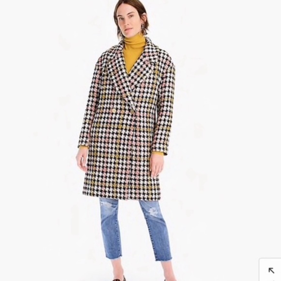 EUC J. Crew Collection Oversize LurexTweed Coat sz 10 - Picture 1 of 9
